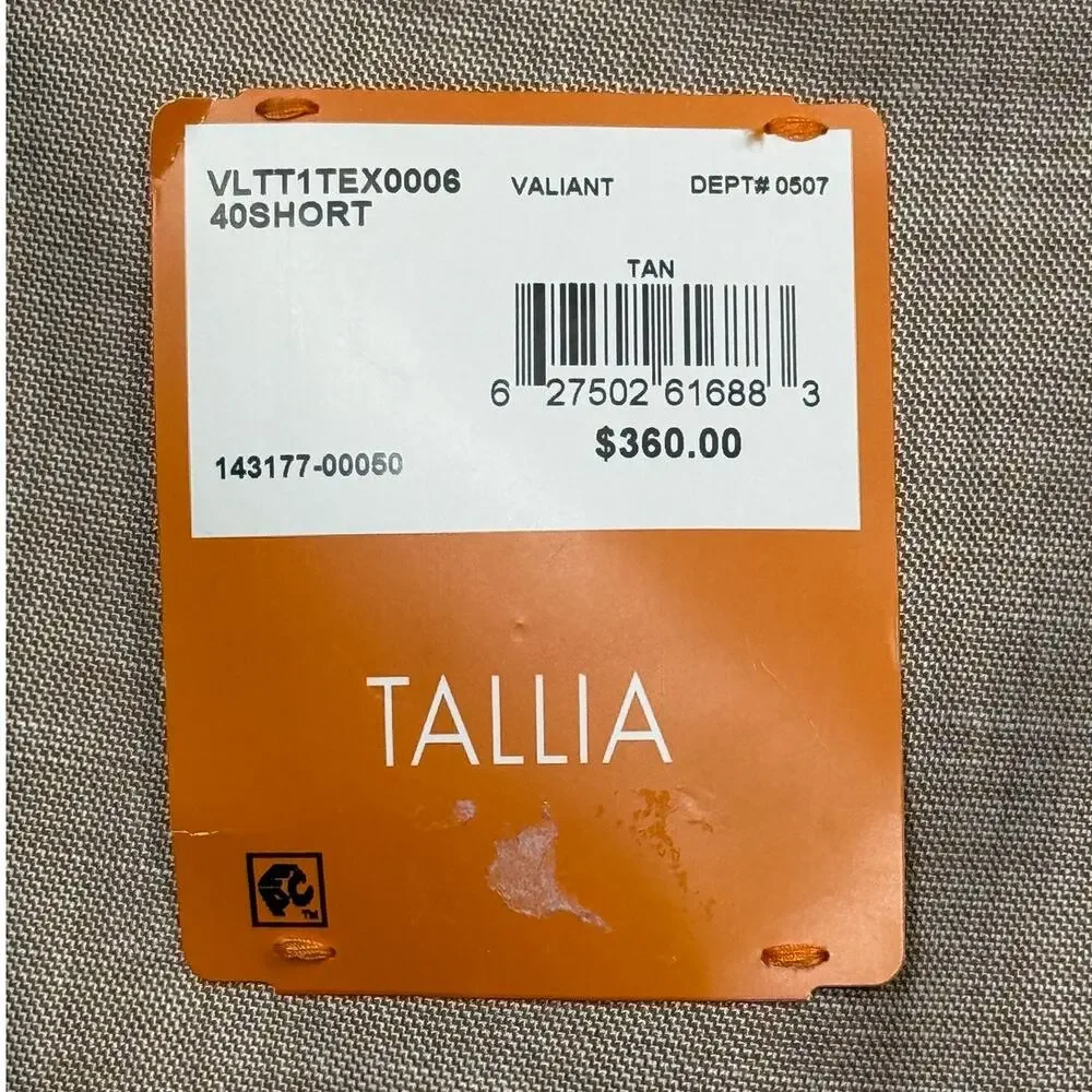 Tallia Men's Classic-Fit Suit Separate Jacket Tan 40S $360